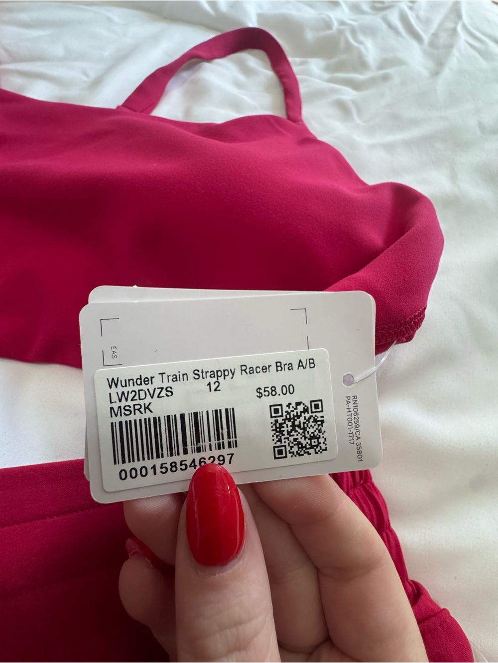 lululemon Set Wunder Train Strappy Racer Bra A/B Hotty Hot HR Short 2.5” Lined - Picture 2 of 3